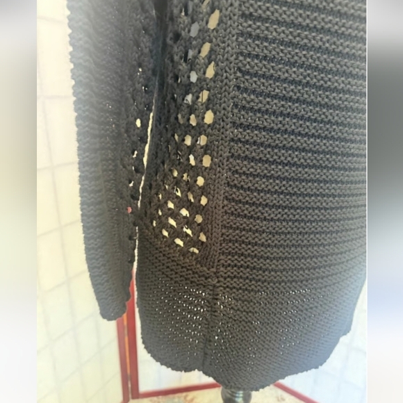CAbi 6411 Beachcomber Black Knit Sweater L - Picture 10 of 10